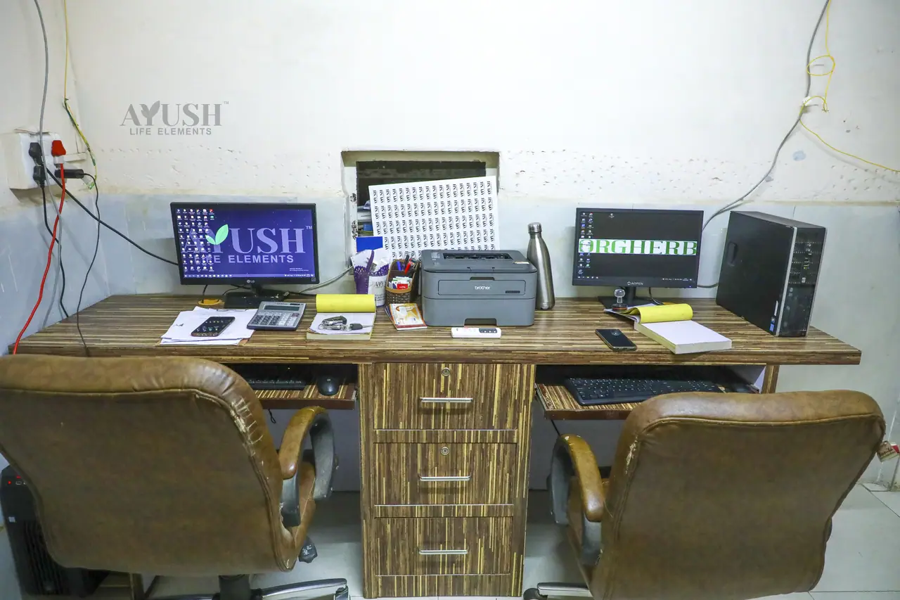 AYUSH LIFE ELEMENTS office team reviewing botanical enquiries